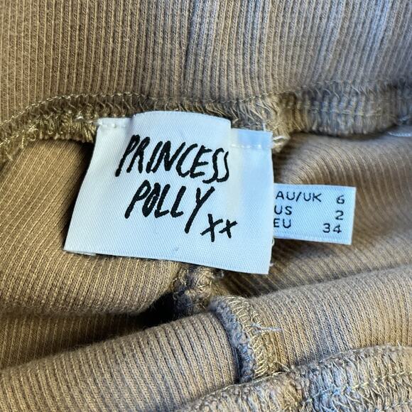 Princess Polly Shorts Women US 2 Tan Pull On Biker Shorts Stretchy Activewear - Picture 5 of 8